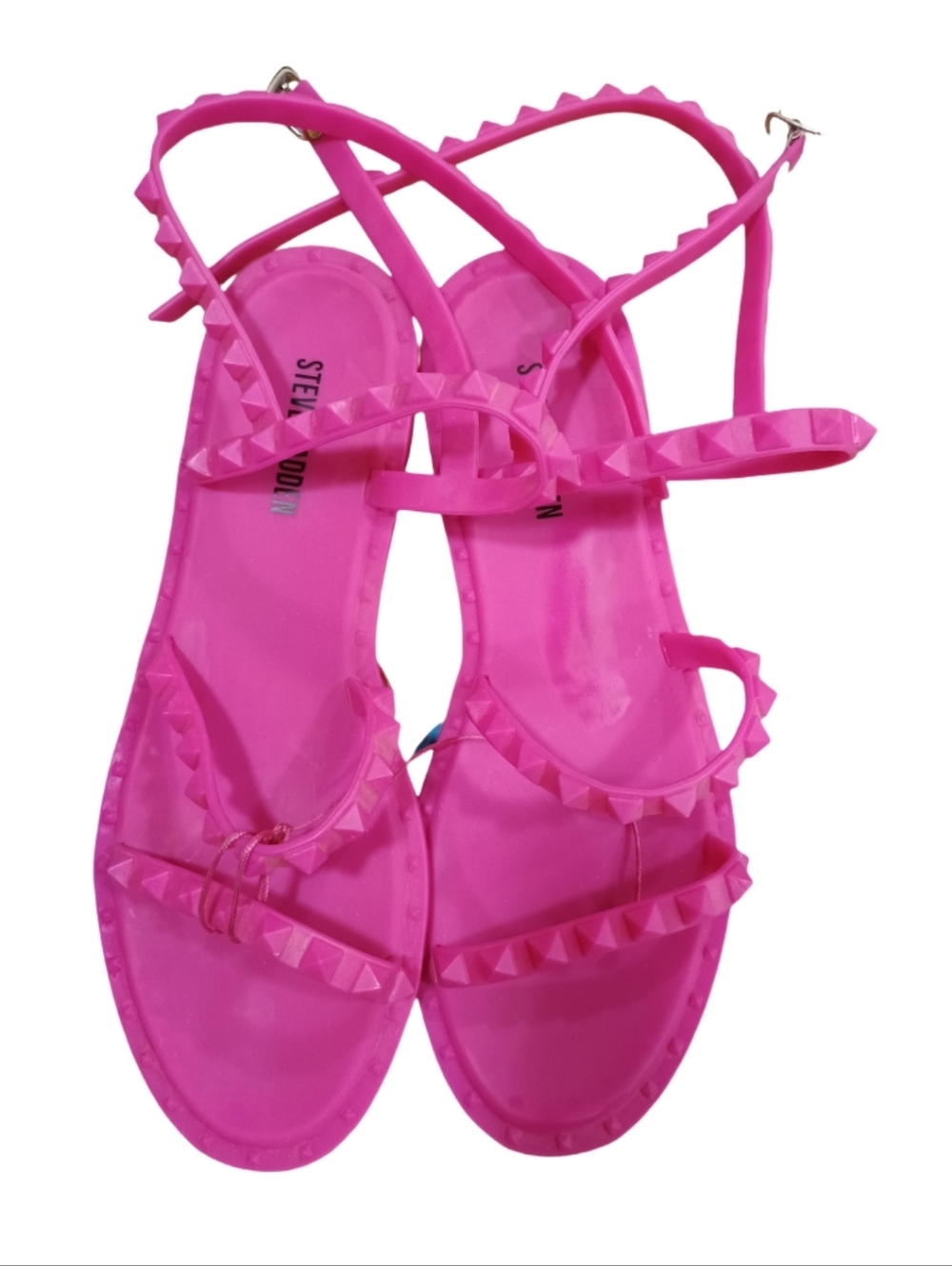 Steve Madden Neon Pink Studded Jelly Strappy Sandals